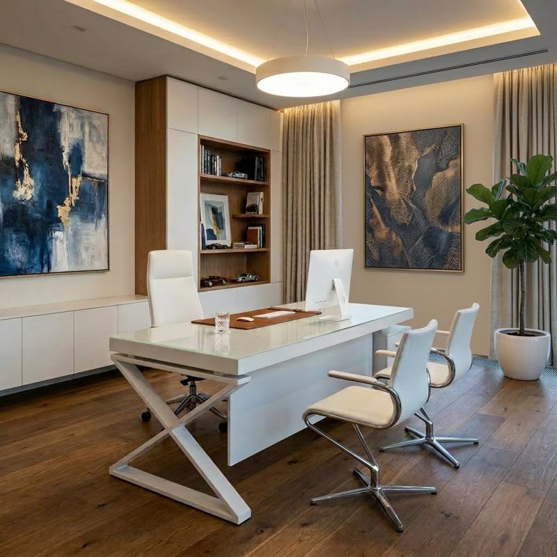 שולחן לבן מנהלים